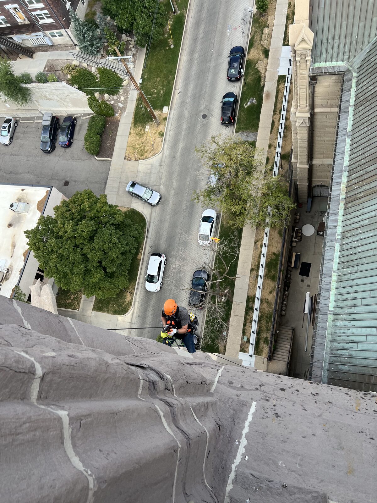 Texas high-rise wall inspection performed from a rope system